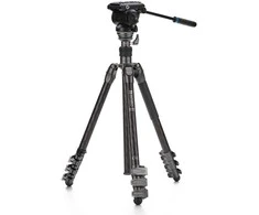 Stovas - Benro Rhino 24C+S4PRO (profesionalus, skysčio galva, reguliuojamas aukštis)