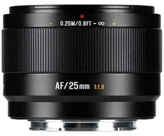 Nikkor Kameros Objektyvas - 7Artisans AF 25mm F1.8 Fujifilm X-Mount Metal Konstrukcija Juodas