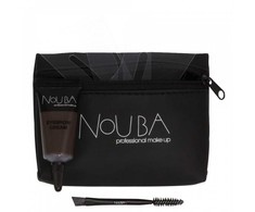 25 vnt. rinkinys „Nouba“: „Nouba“ antakiai + „Nouba“ antakių gelis, 7 ml + tekstilinė makiažo dėžutė (Juodas)