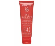 Apivita Bee Sun Safe Hydra Sensitive raminamasis veido kremas SPF 50+ 50ml