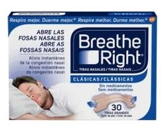 Breathe Right Kvėpuokite dešiniosios nosies juostelės, didelio dydžio 30 vnt