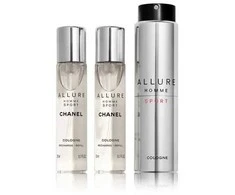 Chanel Allure Homme Sport Travel Purškiklis Rechargeable Set 3 Pieces