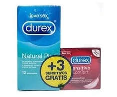 Durex Love Sex Natural Plus 12 prezervatyvų + 3 jautrūs