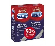 Durex Sensitive Sensitive Contact prezervatyvai 2x12 vienetų