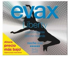 "Evax Liberty Night Normal" higieniniai įklotai su sparneliais 12 vienetų