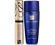 Extreme Lashes Set Estee Lauder: Gentle Eye makiažo valiklis Lotion, 30 ml + Sumptuous Extreme Atsparus vandeniui Volumizing Blakstienų tušas Juodas 2.8 ml