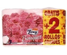 "Foxy Bouquet" spalvotas tualetinis popierius 3 sluoksniai 4 + 2 ritinėliai