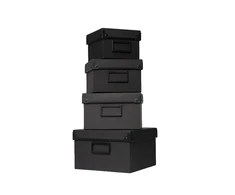 Gift Boxes Set Depot: DEPOT, GWP Cardboard Box, Juodas, 13 x 13 x 9 cm + DEPOT, GWP Cardboard Box, Juodas, 15.5 x 15.5 x 10 cm + D