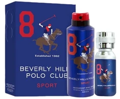 Gift Set Beverly Hills Polo Club: 1982 - Sport 8 Eau De Toilette For Men, 100 ml + 1982 - Sport 8 Anti-Perspirant Dezodorantas Purškiklis For Men, 175 ml