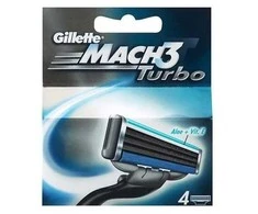 "Gillette Mach3 Turbo" papildymas 4 vienetai