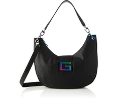 Guess, Brightside, Polyurethane, Textile Bag, Large Hobo, Juodas, For Women