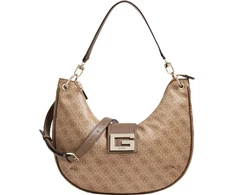 Guess, Brightside, Polyurethane, Textile Bag, Hobo Latte, For Women