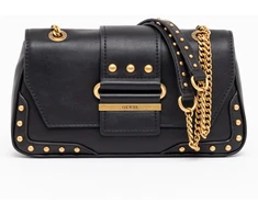 Guess, Greta, Polyurethane, Textile Crossbody Bag, Juodas, hwvb81 29210, 16 x 29 x 5.3 cm, For Women