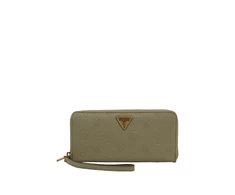 Guess, Helaina, Textile Wallet, 3-Sided Zip Fastening, SWPB8403460SAG, Žalias, For Women