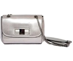 Guess, XBODY FLAP, Textile Crossbody Bag, Sidabrinis, Mini, For Women