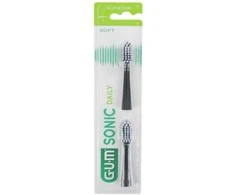 "Gum Sonic Daily Refills" juodos spalvos dantų šepetėlio galvutės 2vnt