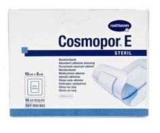 Hartmann Cosmopor E Steril absorbuojantis lipnus tvarstis 10X8cm 10 vienetų