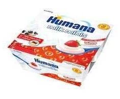 Humana Milk Minis jogurtinis desertas su braškėmis 8m+ 400g
