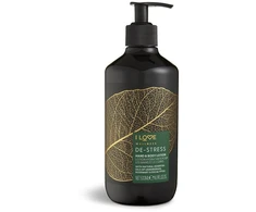 „I Love Wellness De-Stress“ veganiškas drėkinamasis ir minkštinamasis rozmarinų, eukaliptų ir citrinžolės losjonas rankoms ir kūnui, 500 ml