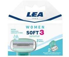 "Lea Woman Soft3 Sensitive" skūtimosi galvutės 2vnt