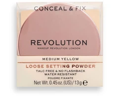 „Makeup Revolution Conceal &amp; Fix“ veganiška birių, fiksuojančių pudrų rinkinys, vidutinio dydžio, geltona, 13 g