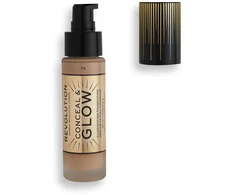 „Makeup Revolution Conceal &amp; Glow Illuminating Kreminis Foundation“ makiažo pagrindas F5, 23 ml