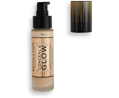 „Makeup Revolution Conceal &amp; Glow Illuminating Kreminis Foundation“ makiažo pagrindas F3, 23 ml