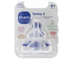 Mam SkinSoft Silicone Teat Fast Flow 4+ Months 2 Units