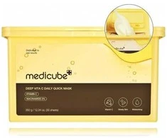 Medicube Deep Vita C Daily Quick Mask skaistinančių lakštinių veido kaukių rinkinys, 30 vnt.