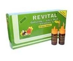 "Pharma Otc Revital" ženšenis bičių pienelis Vitaminas C 20 geriamųjų flakonų