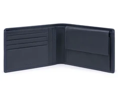 Piquadro, Obidos, Leather Wallet, Coin Holder, Mėlyna, For Men