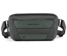 Piquadro, Trakai, Textile Fanny Pack, Pilkas, 27 x 14.5 x 7.5 cm, For Men