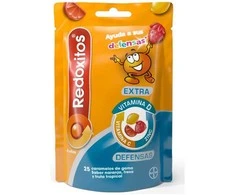 Redoxon Redoxitos Extra Defenses 25 Gummy Candies Oranžinis, Strawberry, And Tropical Fruit Flavor maisto papildai vaikams