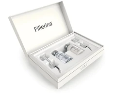 Dvigubas rinkinys, Labo, Fillerina 12HA tankinantis užpildas, 3 laipsnis, priešraukšlinis - stangrinantis, vietinio poveikio gelis, veidui, 2 vnt., 30 ml