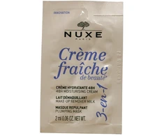Set Duo, Nuxe, Creme Fraiche de Beaute, Hydrating 48H, Kreminis, For Face, 2 pcs, 12 ml *Sample
