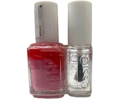 Rinkinys „Essie“: Nagų lakas „Vegan Glossy Shine Finish“ 20 Lovie Dovie 13,5 ml + Nagų priežiūra - „Good To Go Top Coat“ nagų stiprinimo lakas, 5 ml