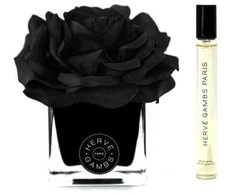 Set Herve Gambs: Ombre Patchouli, Room Purškiklis, 10 ml + Juodas Couture Flower, Porcelain, Aroma Reed Diffuser, Juodas