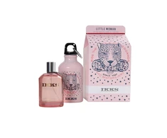 Ikks Rinkinys „Little Woman“: tualetinis vanduo moterims, 100 ml + „Little Woman GWP“ stiklinis vandens buteliukas Rožinė
