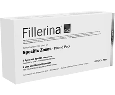 Set Labo: Fillerina 932 Specific Zones Grade 4 Plus Hyaluronic Acid Volumizing Local Treatment kremas lūpoms, 7 ml + Fillerina 932 Specific Zones Grade 4 Plus Anti-Wrinkle Day &amp; Night Local Treatment kremas akims ir vokams, 15 ml