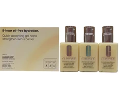 „Trio Clinique Dramatically Different veido priežiūros rinkinys, drėkinamasis dienos ir nakties gelis veidui be parabenų, 3 vnt., 125 ml“