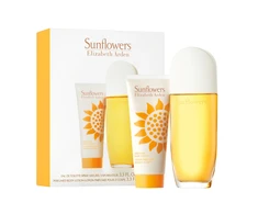 „Sunflowers“ rinkinys Elizabeth Arden: „Sunflowers“, kvepiantis, dienai ir nakčiai, losjonas kūnui, 100 ml + „Sunflowers“, tualetinis vanduo, moterims.