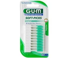 Sunstar Gum Soft-Picks Original With Regular Fluoride tarpdančių valymo priemonė 80 vnt
