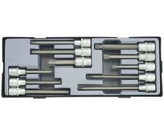 Force Antgalių galvučių Star Hex Spline 1/2" rinkinys 11 dalių