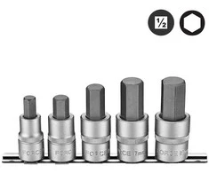 Force Šešiakampis-galvutė Hex 1/2" rinkinys 5 dalių