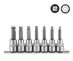Force Šešiakampis-galvutė Hex Ball 3/8" rinkinys 7 dalių