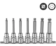 Force Šešiakampis-galvutė Hex Ball 1/2" rinkinys 7 dalių