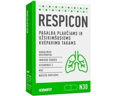 Iconfit Respicon Plauciams ir kvepavimo takams 30 kaps.