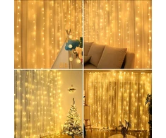Led užuolaida 3x3, 300 led šiltai balta