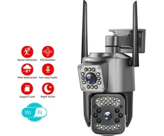 WiFi lauko vaizdo stebėjimo kamera su PTZ ir dviguba kamera