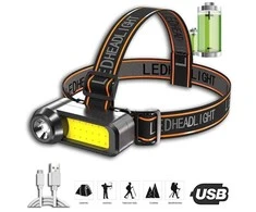 Žibintuvėlis ant galvos COB ir LED